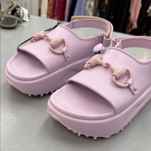 Gucci Light Pink Rubber Mules - Picture 6 of 15